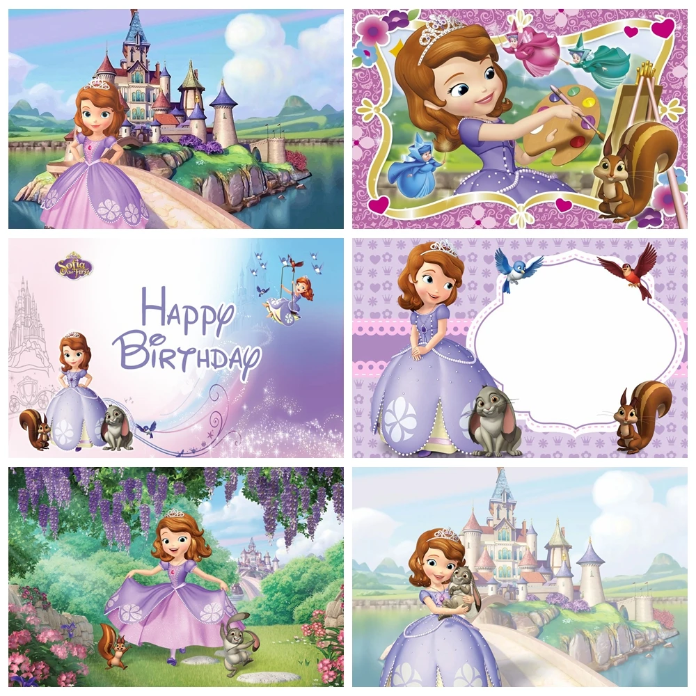 

Sofia Backdrop Girls Birthday Party Decoration Baby Shower Little Princess Sofia Photography Background For Photo Studio