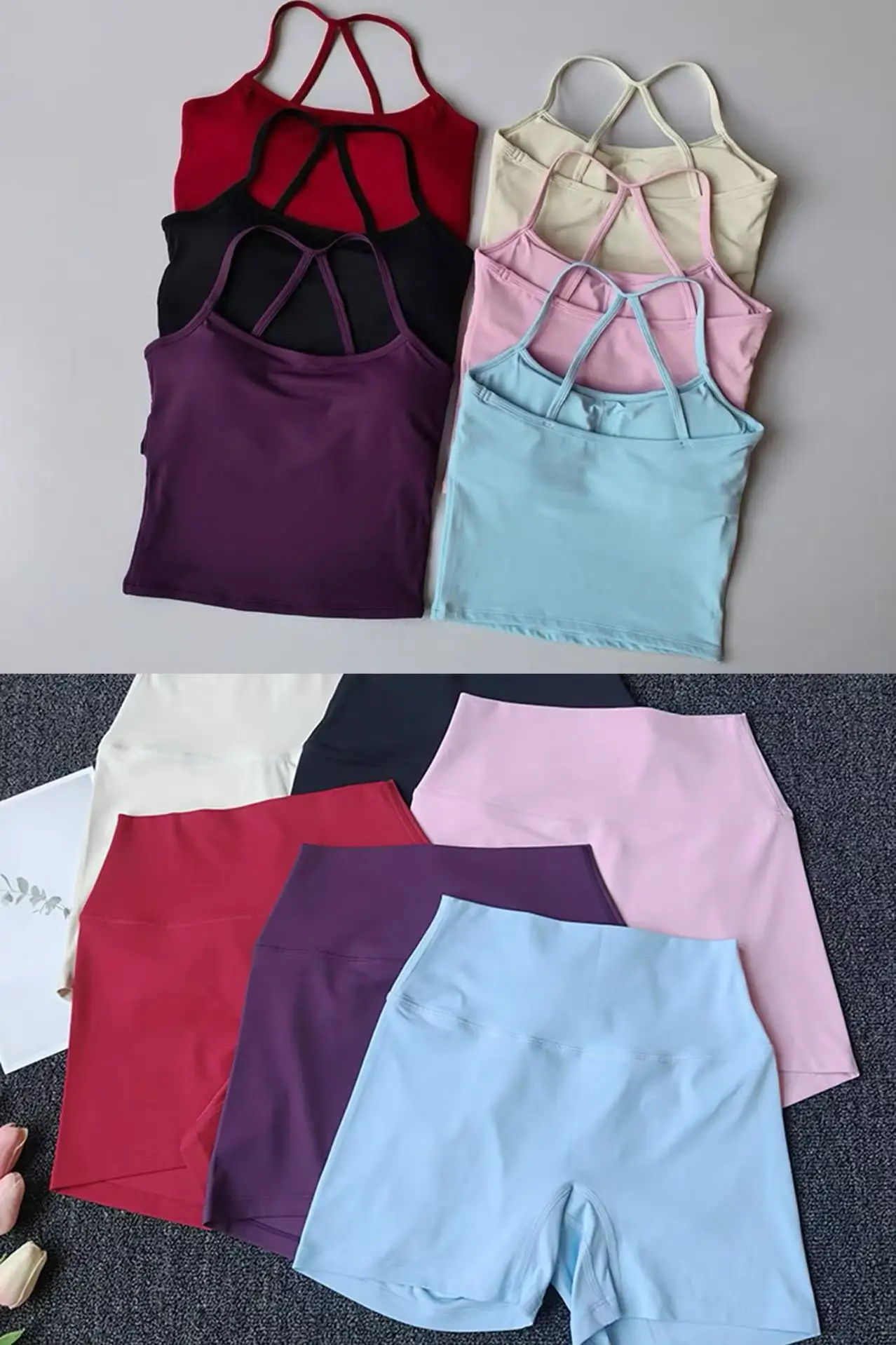 

Спортивный жилет средней интенсивности для тренажерного зала и фитнеса, костюм для йоги с красивой спиной, спортивное белье, женский бюстгальтер для пилатеса, комплект шорт с высокой талией и подтяжкой бедер