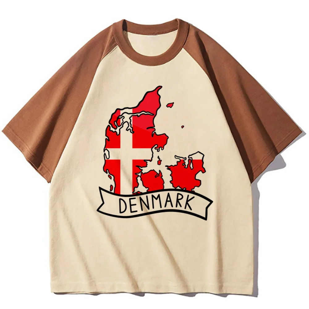 Denmark t-shirts women anime summer active wear Tee female manga funny clothes