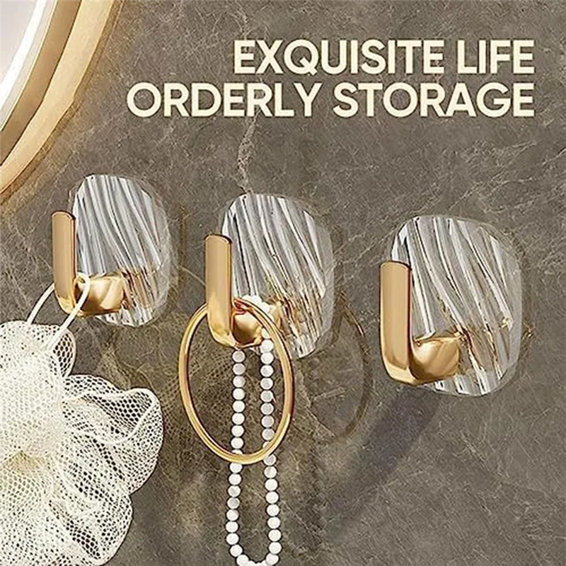 

ABWP-Exquisite Punch-Free Light Luxury Small Hook, Free Light Luxury Small Hook, Adhesive Hooks, Heavy Duty For Hanging Coats Du