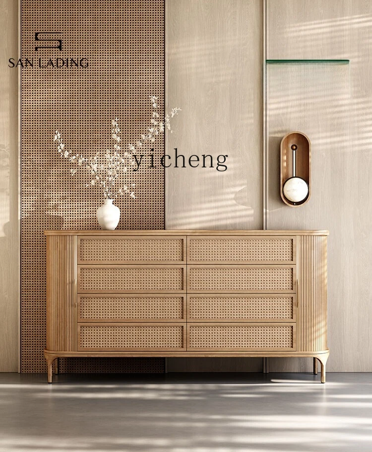 

TWR eight-bucket cabinet retro bedroom log wind drawer storage cabinet entry foyer entrance cabinet