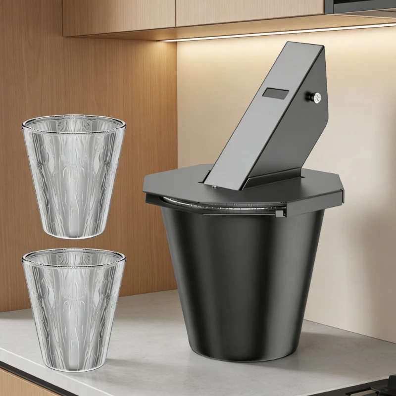 

Smoker Drip Bucket with 2 Foil Liners Lid Grease Catcher Heat-Resistant Grease Collection Container for Outdoor Cooking Camping