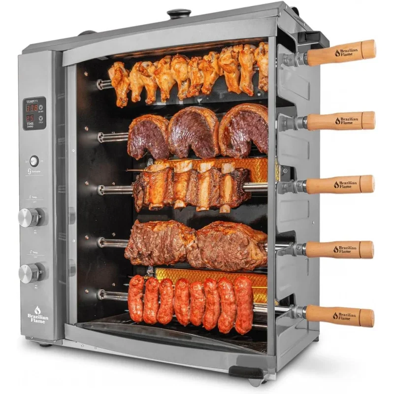 Churrasco®Gas Rotisserie Oven Grill Roaster with Rotating Skewers for Rotisserie Chicken, Brazilian Style BBQ and Churrasc