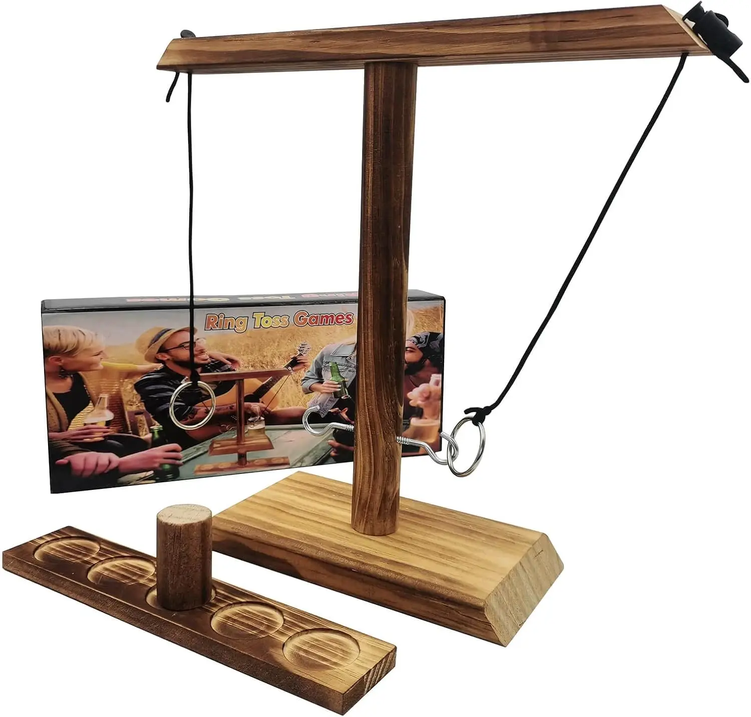 

Large Base Hook and Ring Game for Family Fun, Indoor or Outdoor Play, Perfect as White Elephant Gifts