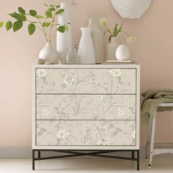 Retro Light Yellow Floral Wallpaper Elegant Self Adhesive Waterproof Cabinet Sticker Removable PVC Waterproof Home Decor