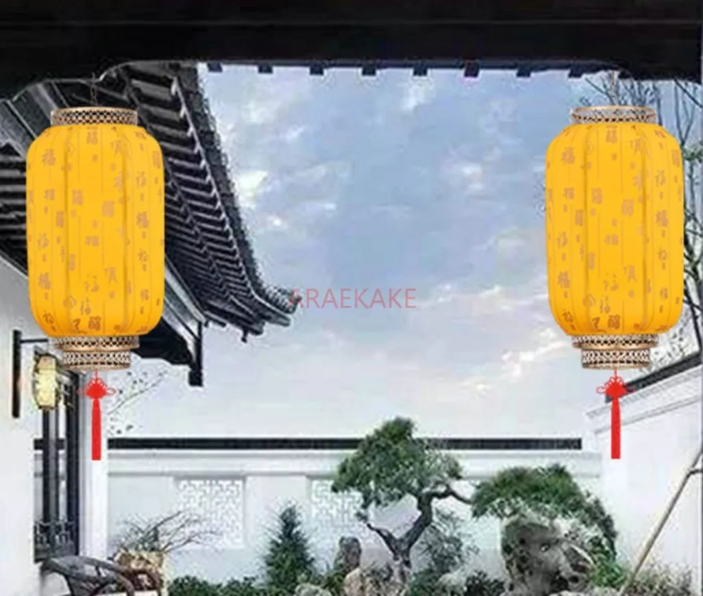 1pcs red lantern, outdoor printed palace lantern decoration, Chinese waterproof lantern