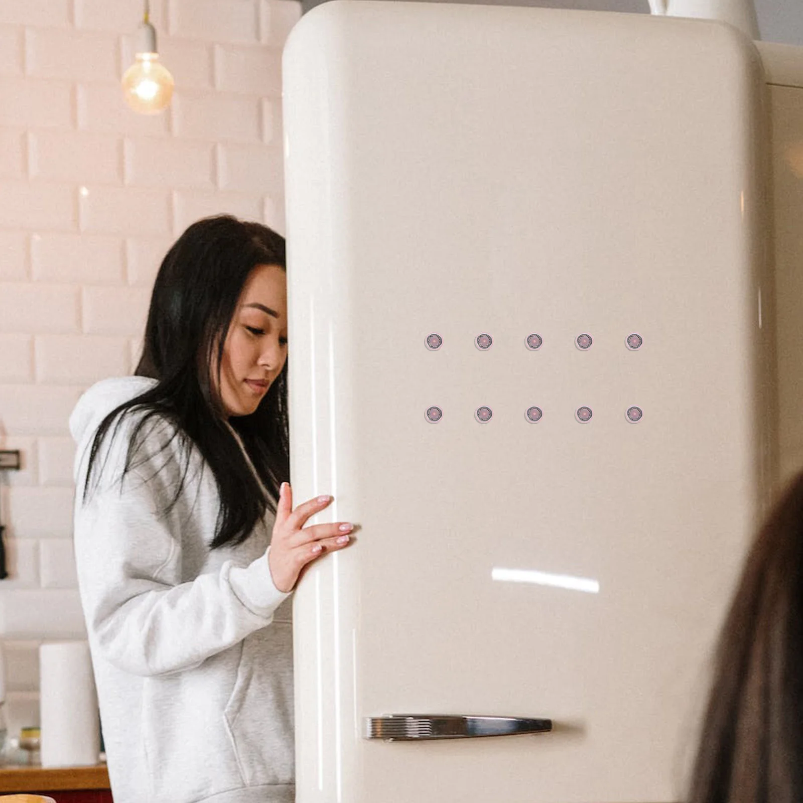 

30Pcs Rotating Bearing Base Compact Deep Groove Ball Bearing for Craft Ornaments Fridge Hair Clips Pink