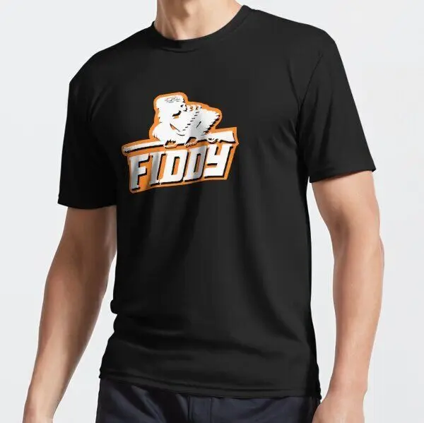 Fiddy-Orange and White Active Logo T-Shirt Funny Logo Tee Men's T-Shirt