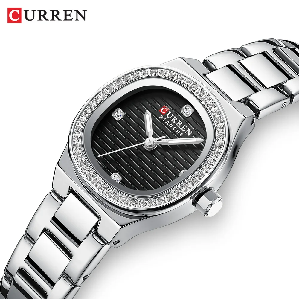 

CURREN Ladies Watch 9101 NEW 2024 Luxury Diamond Studded Small Dial Luminous Waterproof Steel Watch For Women Relogios Feminino