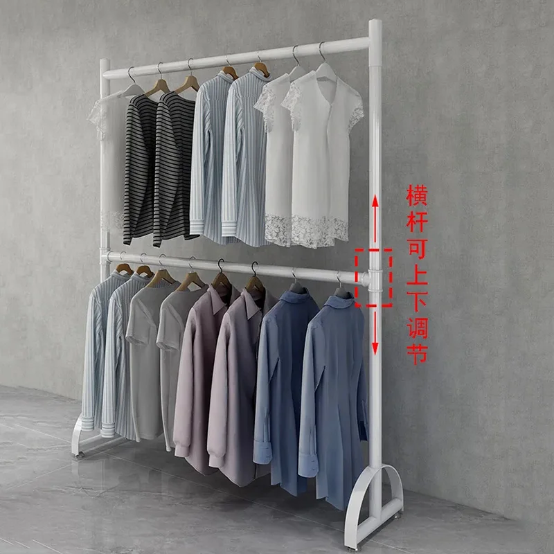 Rail Hanger Coat Racks Stand Nordic Garment Free Shipping Clothes Rack Standing Boutique Percheros Pared Space Saving Furniture