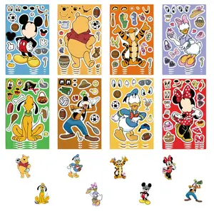 Winnie Mickey Charakter Gesichtsklebstoffe, DIY -Puzzle -Aufkleber, Spielzeug für Jungen und Mädchen, Geschenke für Kinder, 32 Blätter Hauptverkauf Mickey Head - №1