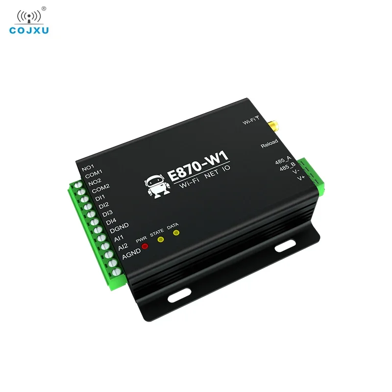 

COJXU WiFi Edge Acquisition Gateway IO Controller Ethernet RS485 4DI+2DO+2AI E870-W1 TCP/UDP/MQTT Protocol Modbus DC 8~28V