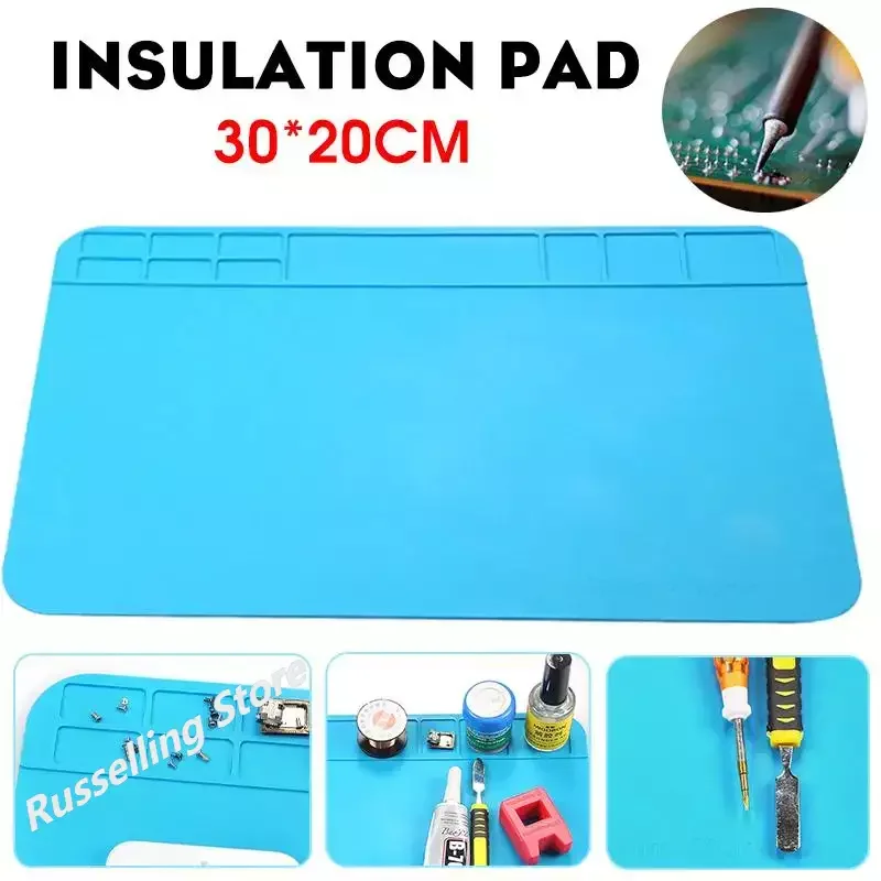 

Multifunctional 30x20cm Heat Insulation Silicone Soldering Pad Mat Desk Maintenance Platform For Repair Station Without Magnetic