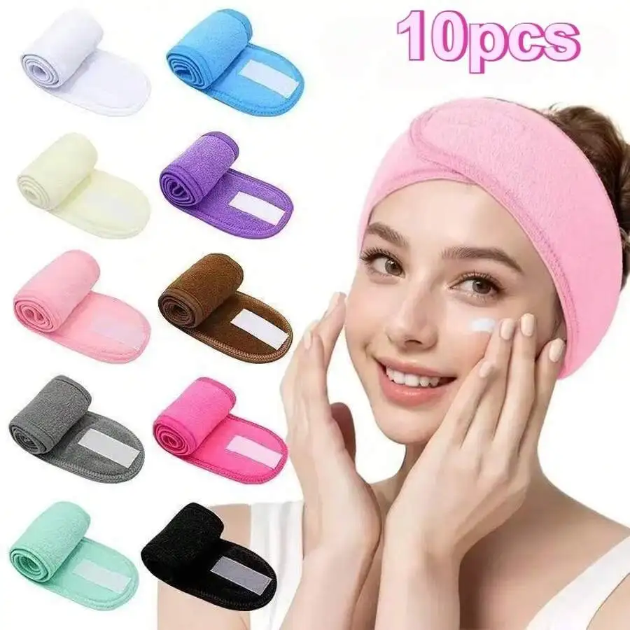 

Soft Towel Fabric Headbands Set For Beauty Makeup Skincare Yoga Spa Non-Slip Hair Band