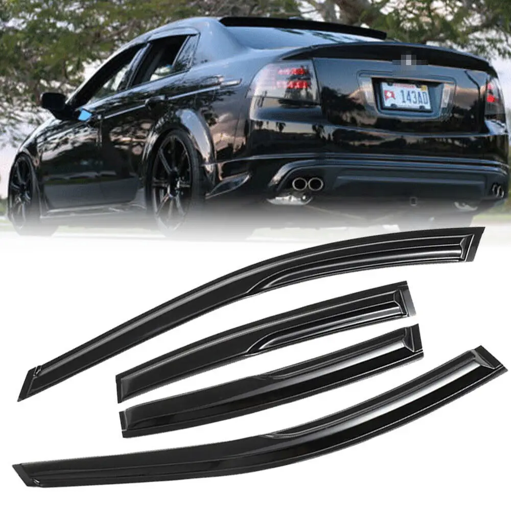 

For 2004-2008 Acura TL Sedan Mugen Style Window Visor Vent Rain Guards 3D Wavy