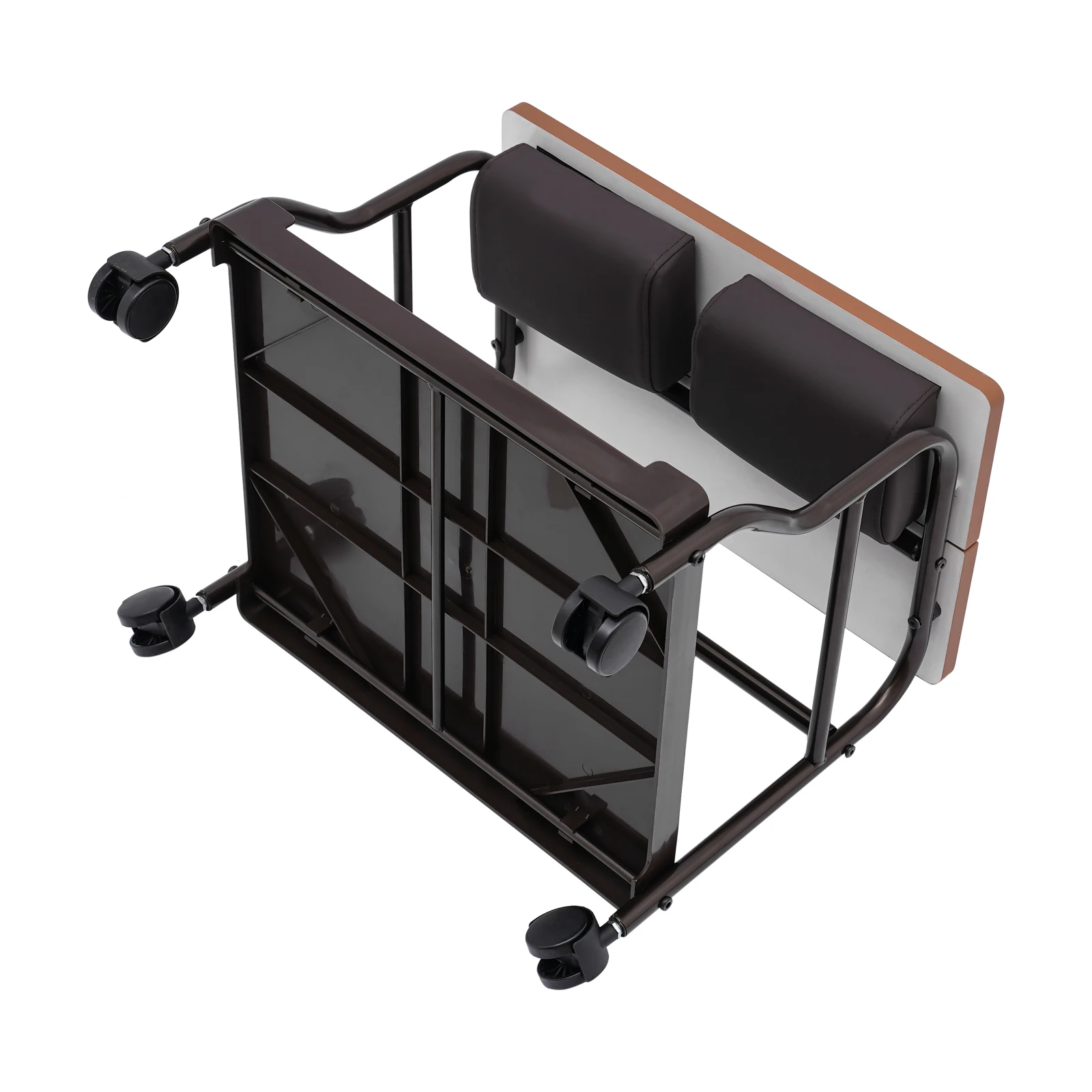 2 Layer Portable Footrest Stand Spa Salon Trolley Ccart Massage Table Storage Rack With Wheels for Pedicure Manicure Funiture