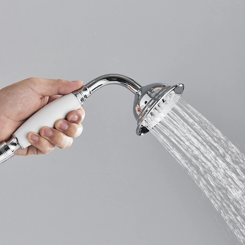 الكروم دش يدوي السيراميك يده رئيس النحاس قوس 150 سنتيمتر دش خرطوم صنبور رئيس ملحقات الحمام للحمام