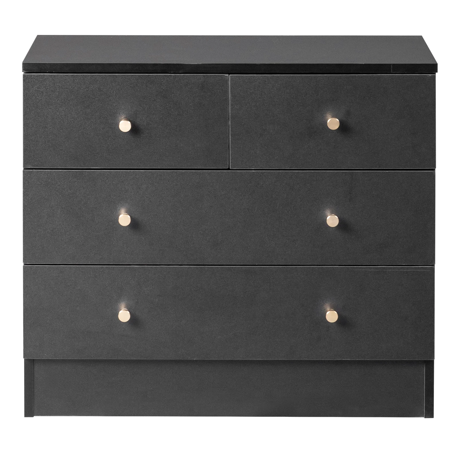 Modern eenvoudig dressoir met 4 lades, zwart