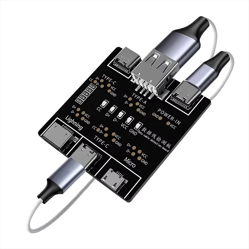 DT3 Data Cable Detection Board Type-C Micro USB C Cable Tester Short Circuit On Off Switching Diagnose Tool for iOS Android