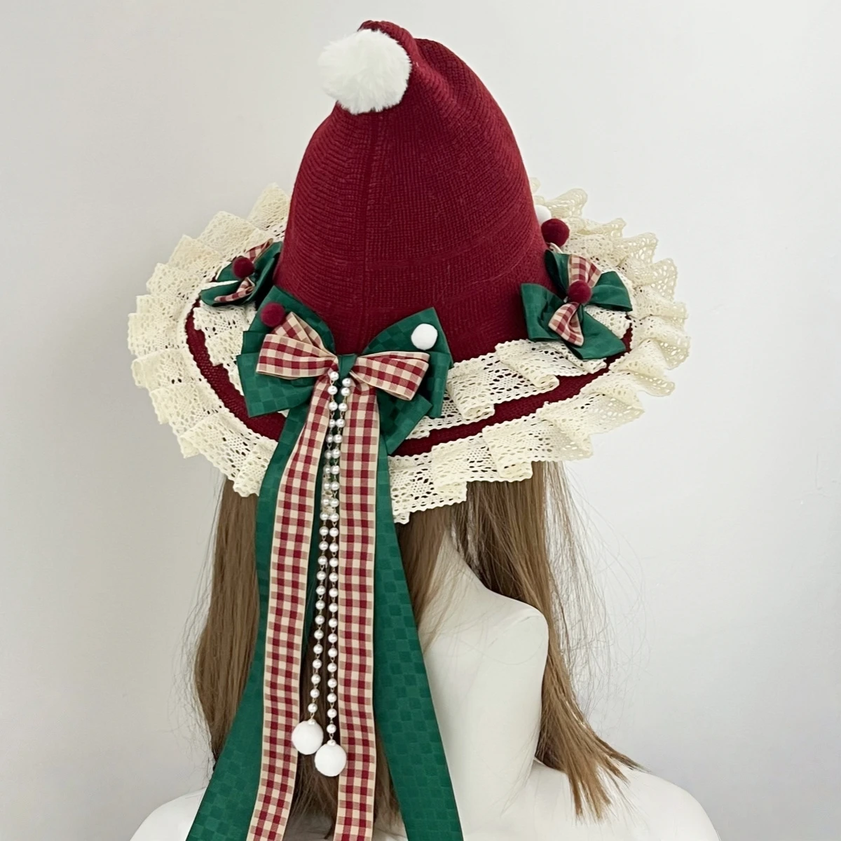 Christmas Witch Hat Set - Women's Gothic Lolita Top Hat & Kids Bowknot Witch Accessory
