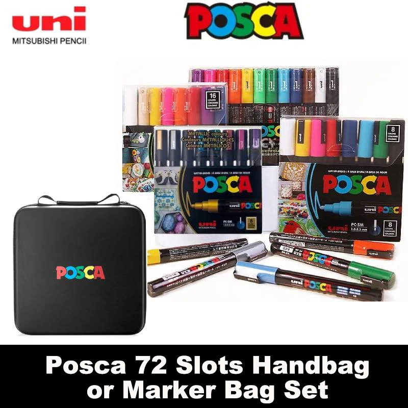 

Uni Pencil Bag Color Markers Full Set, Women's Makeup Organizer, Large Capacity 72 Dividers Slots for Storage Art Painting Pen