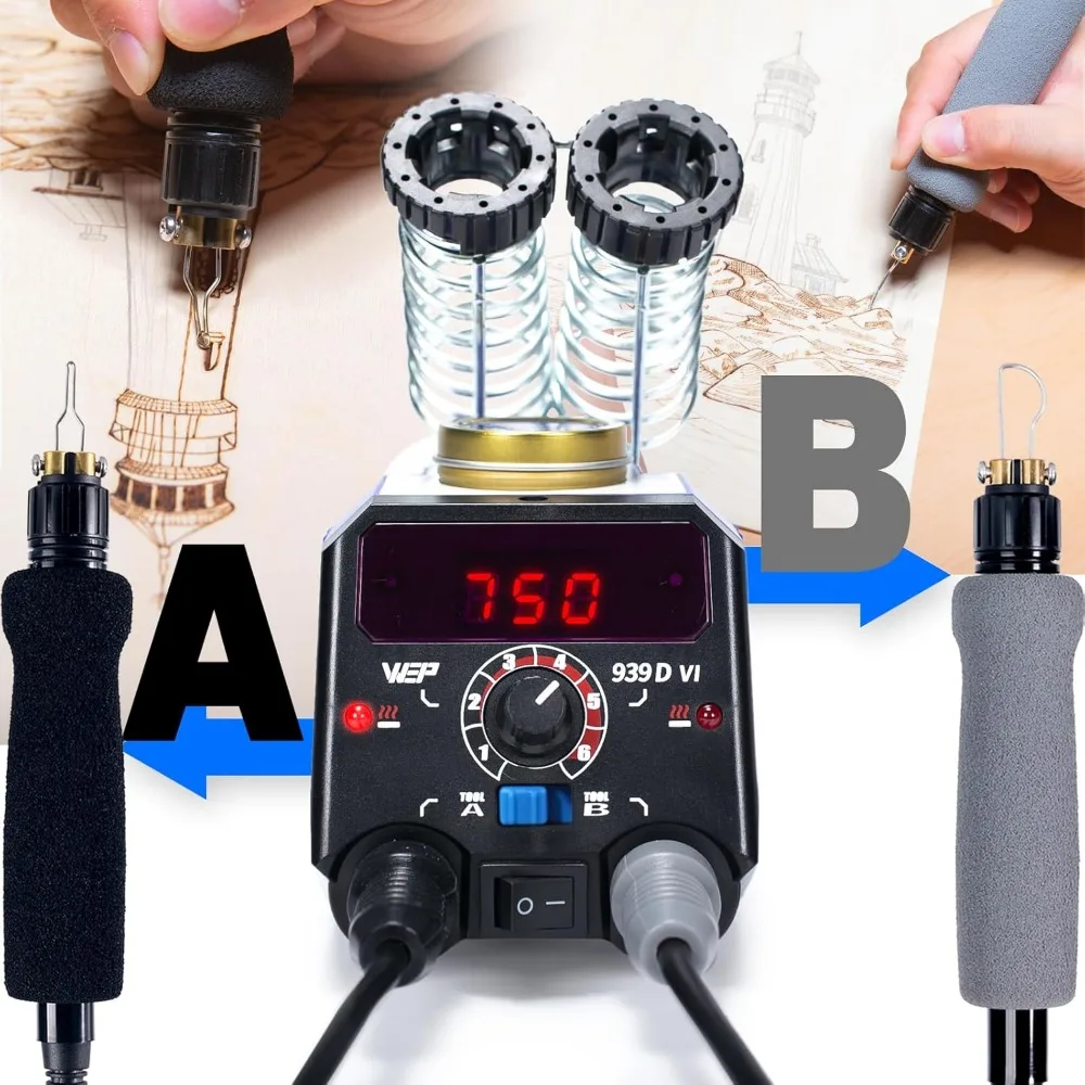 Kit per legna a doppia penna con temperatura regolabile e 20 punte
