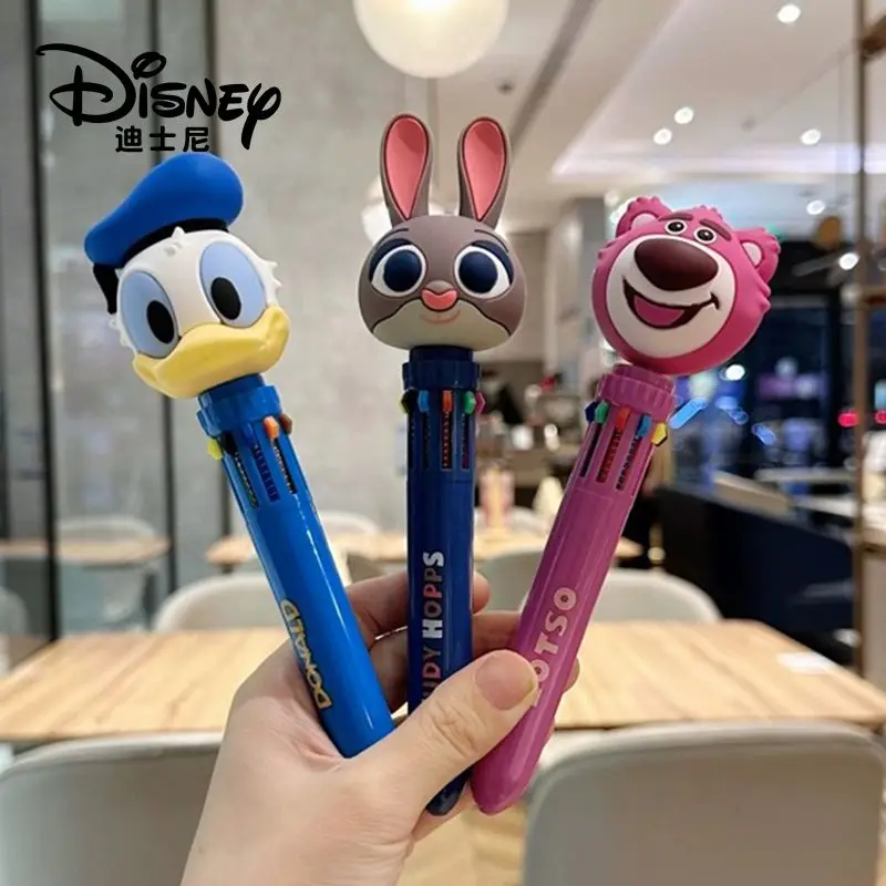 Genuine Disney Donald Duck Big Head Judy Lotso Colorful Children Cartoon Design 3d Doll Ballpoint Pen Hobbies Collection Gifts