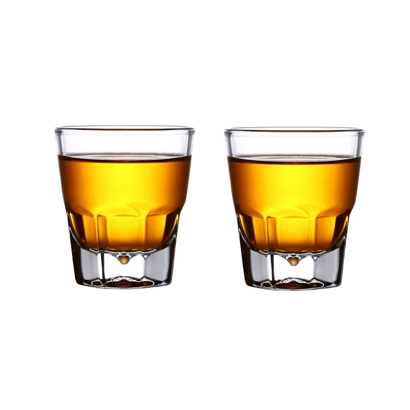 2pcs Set 5oz 145ml Thick Bottomed Italian Espresso Glass Creative Beer Whiskey Glasses Transparent Iced Coffee Latte Milk Cups