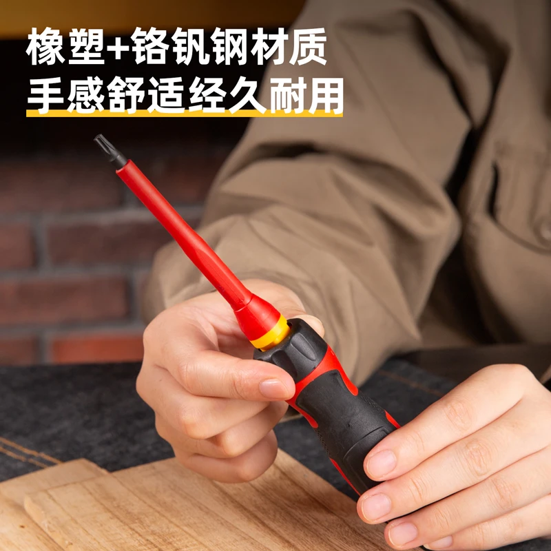 Imagem -03 - Deli-isolados Chave de Fenda Household Circuit Tool Kit Corrente Isolada Eletricista Cross Plate Edge Tool