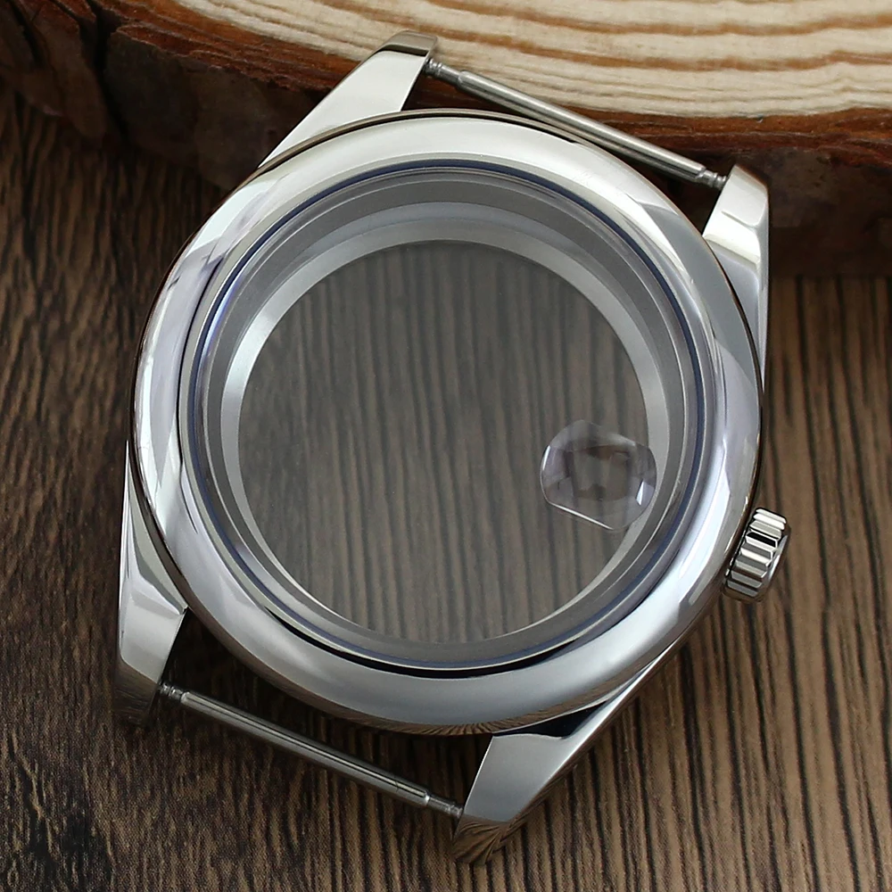 

FanyaLosch Sapphire Glass 36mm 39mm Watch Case Silver Polished Accessories For NH34 NH35 NH36 ETA2824 PT5000 Oyster watch parts