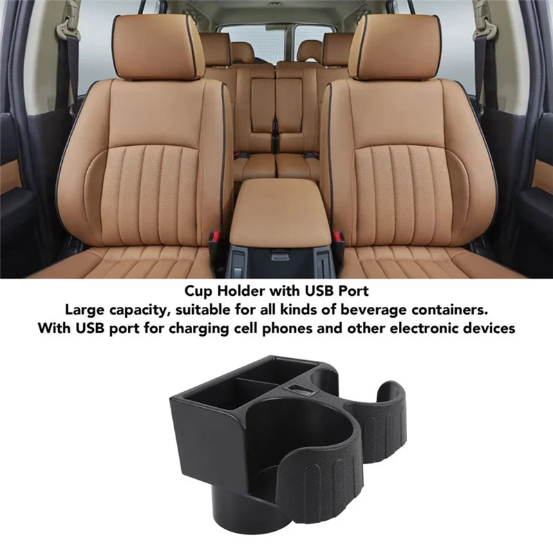 

Car Water Cup Holder With USB Connector Port FYE727068 For Nissan Patrol Y61 1997-2016 FYE727069 Heatproof Plastic