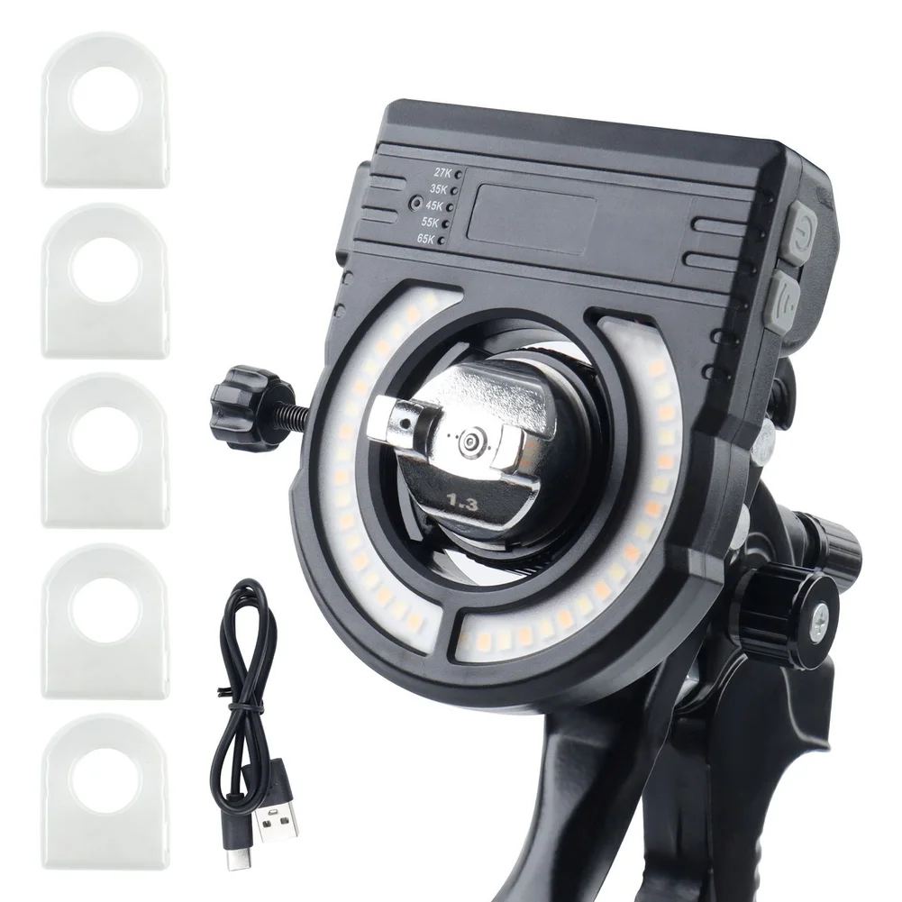 ضوء ملء رذاذ السيارة القابل للتعديل 5 أوضاع درجة حرارة اللون 2700K إلى 6500K مصباح LED لطلاء المرآب مع شحن USB C