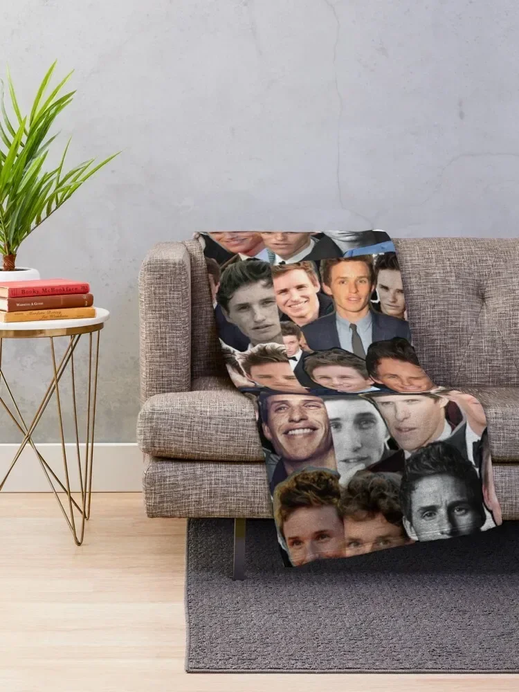 Eddie Redmayne Collage Throw Blanket Plaid on the sofa Luxury St Blankets