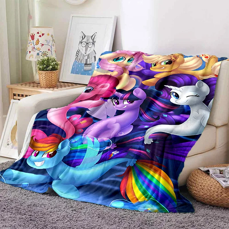 Cartoon Cute My Little Pony Friendship Is Magic Soft Flannel Blankets,Throw Blanket for Picnic Beds Sofa Home Bedroom Kids Girls