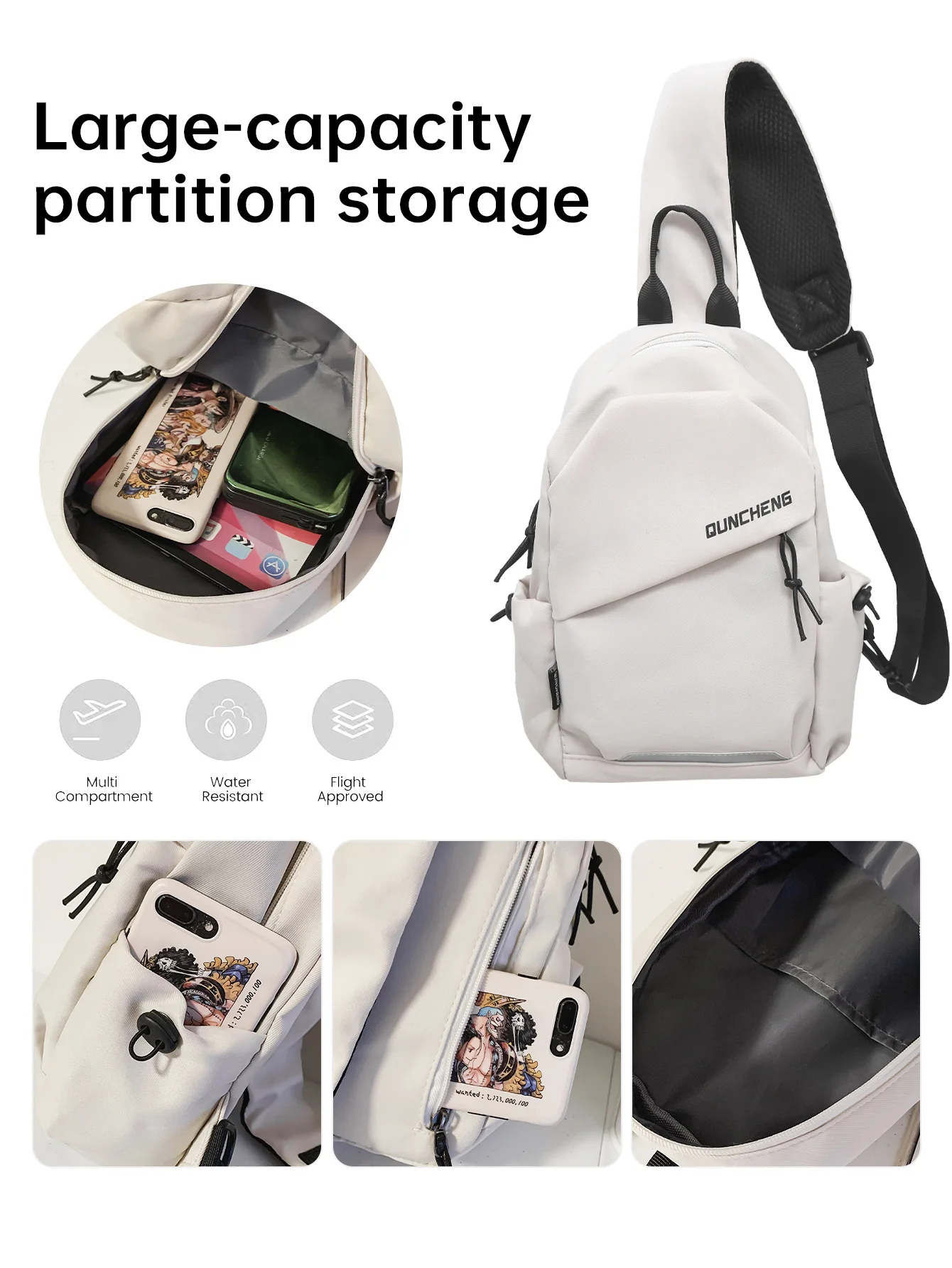 Brusttasche, Herren- und Damen-Umhängetasche, große Kapazität, ideal für Ausflüge, tragbare, vielseitige Umhängetasche für den täglichen Gebrauch. – Detail 6