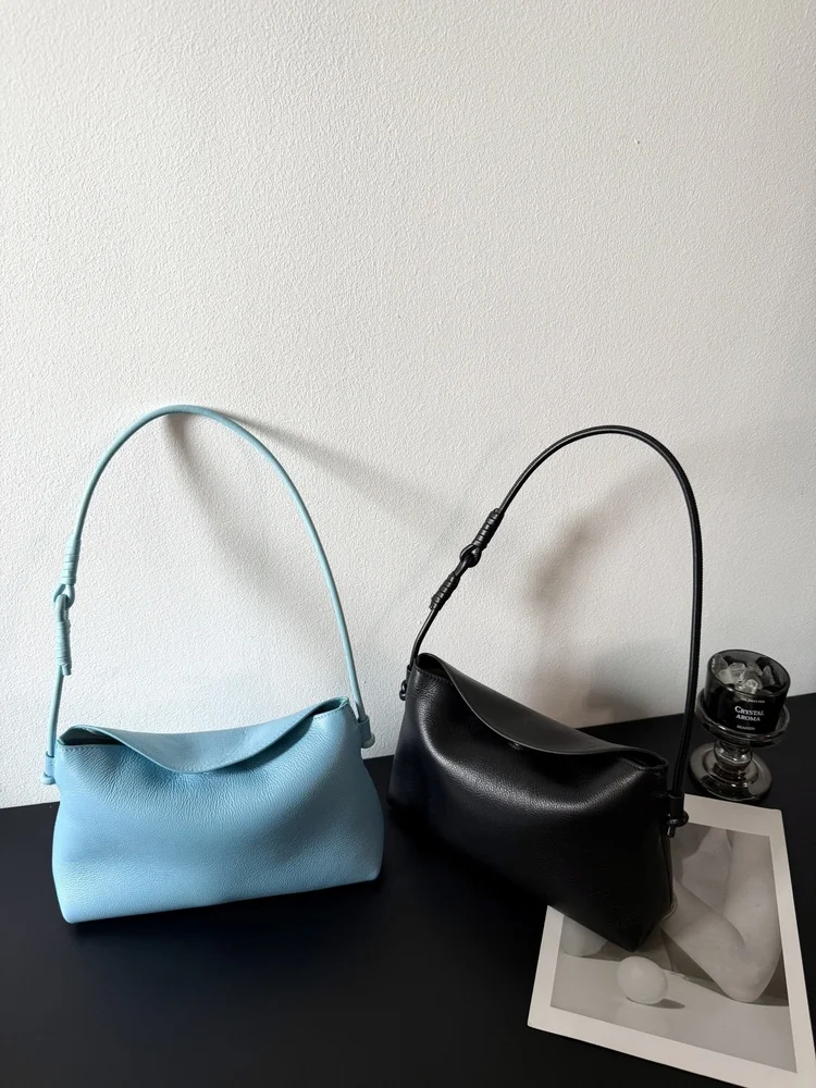 

Genuine Leather oulder Bag Women's Large Capaci Handbag Tote Bag Underarm Crossbody Bag New Sle Bla Bag