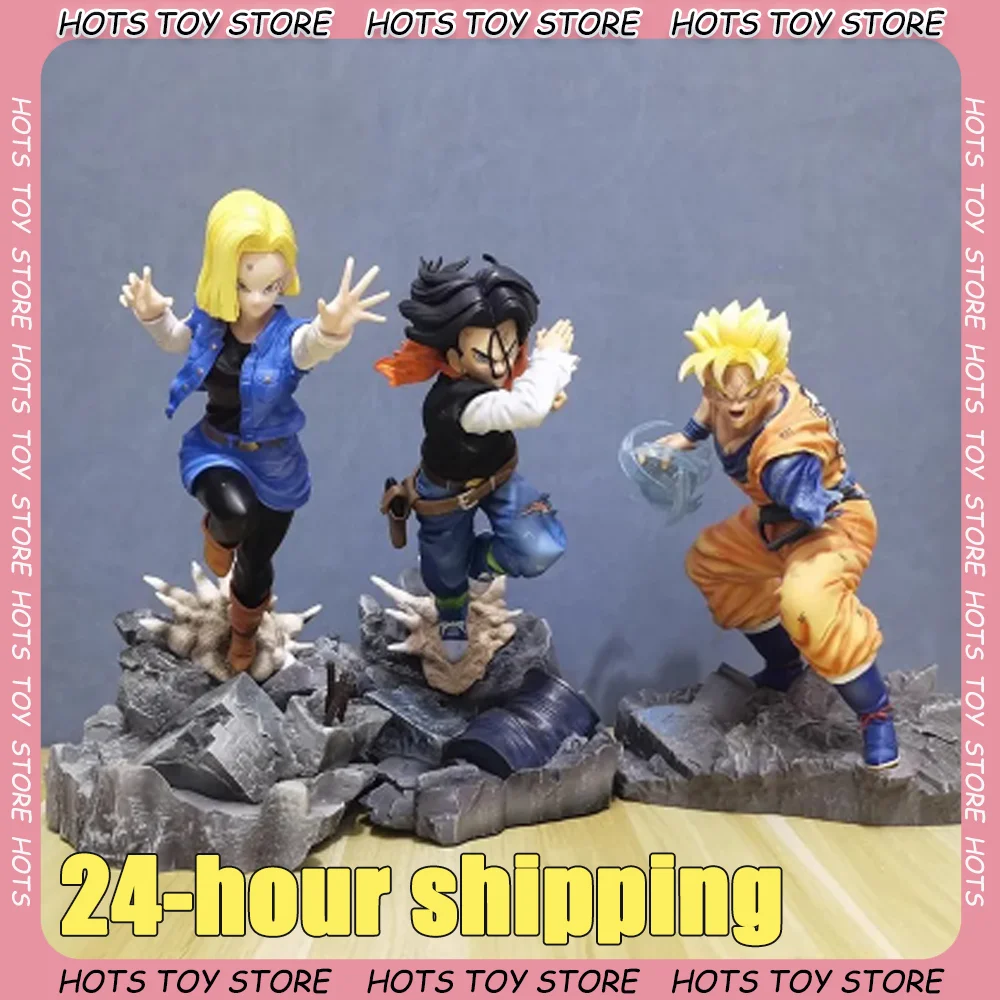 

30cm Dragon Ball Android 18 17 Fight Resonance Series Anime Figure Model Statue Boys Collection Desktop Decoration Ornament Toys