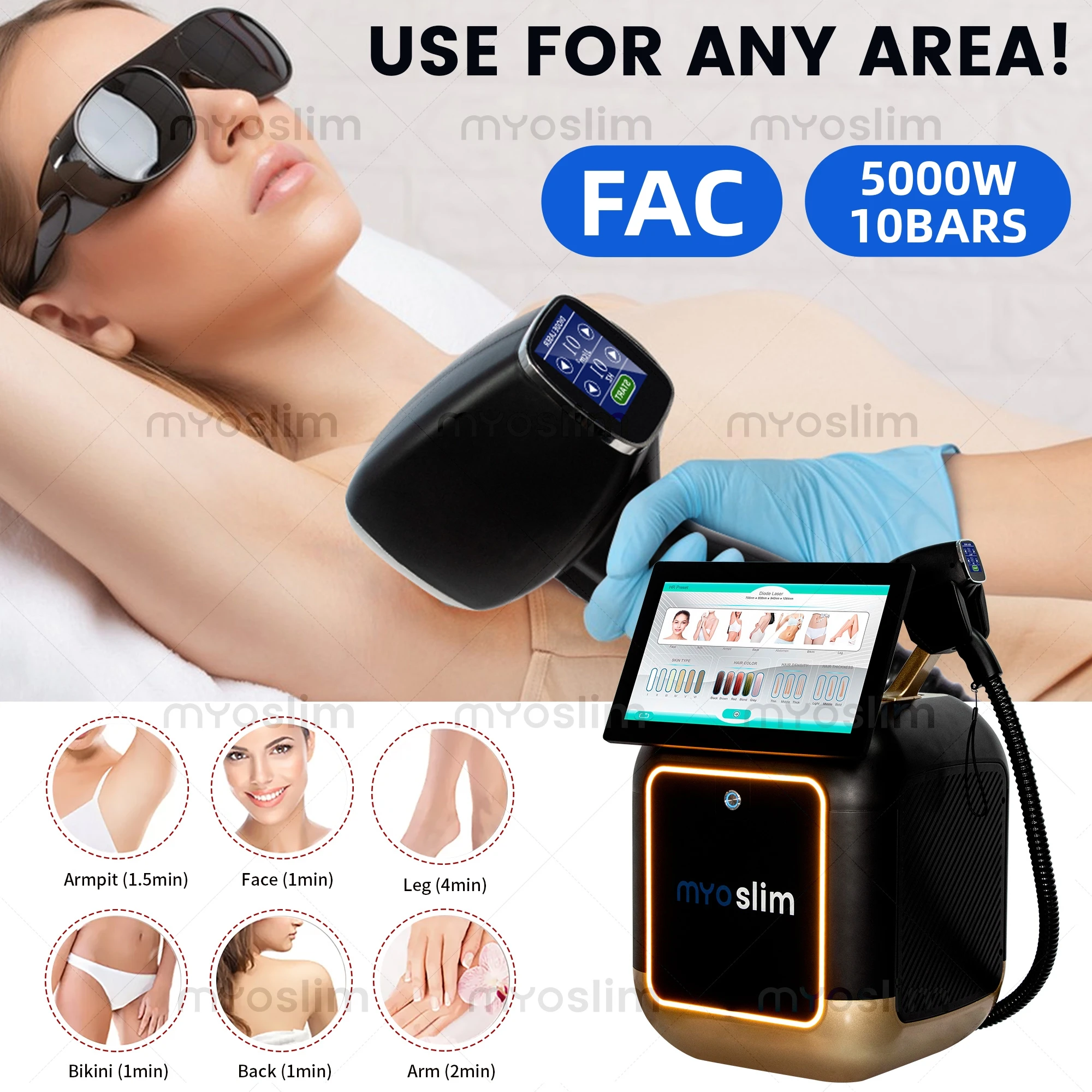 Professional Soprano 808 Diode Hair Removal Machine 10 Bars 60 Million Shots Ice Painless Hair Remover For Spa Use