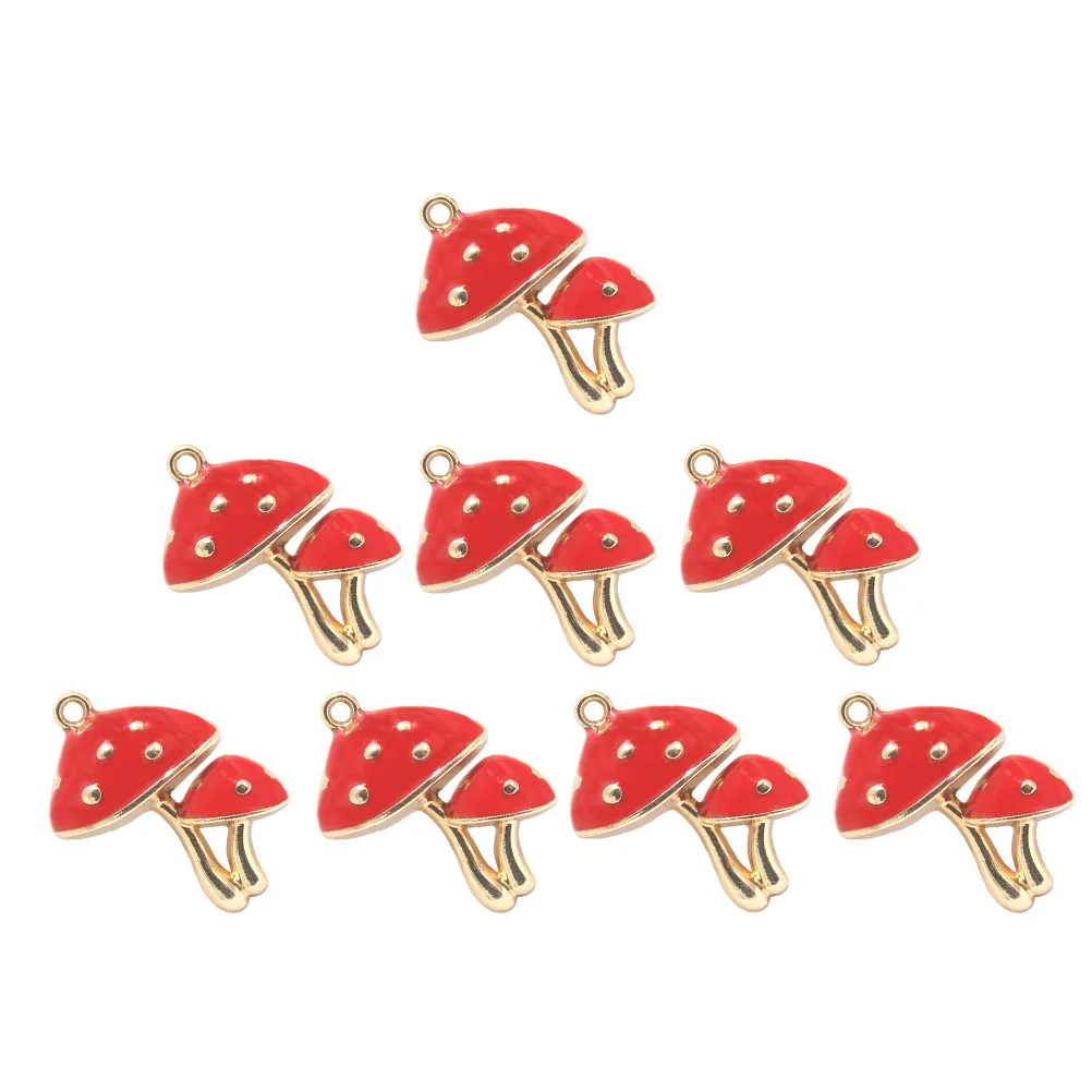 

10 шт. ожерелье грибная проволока кулон подвески серьги красные для изготовления ювелирных изделий