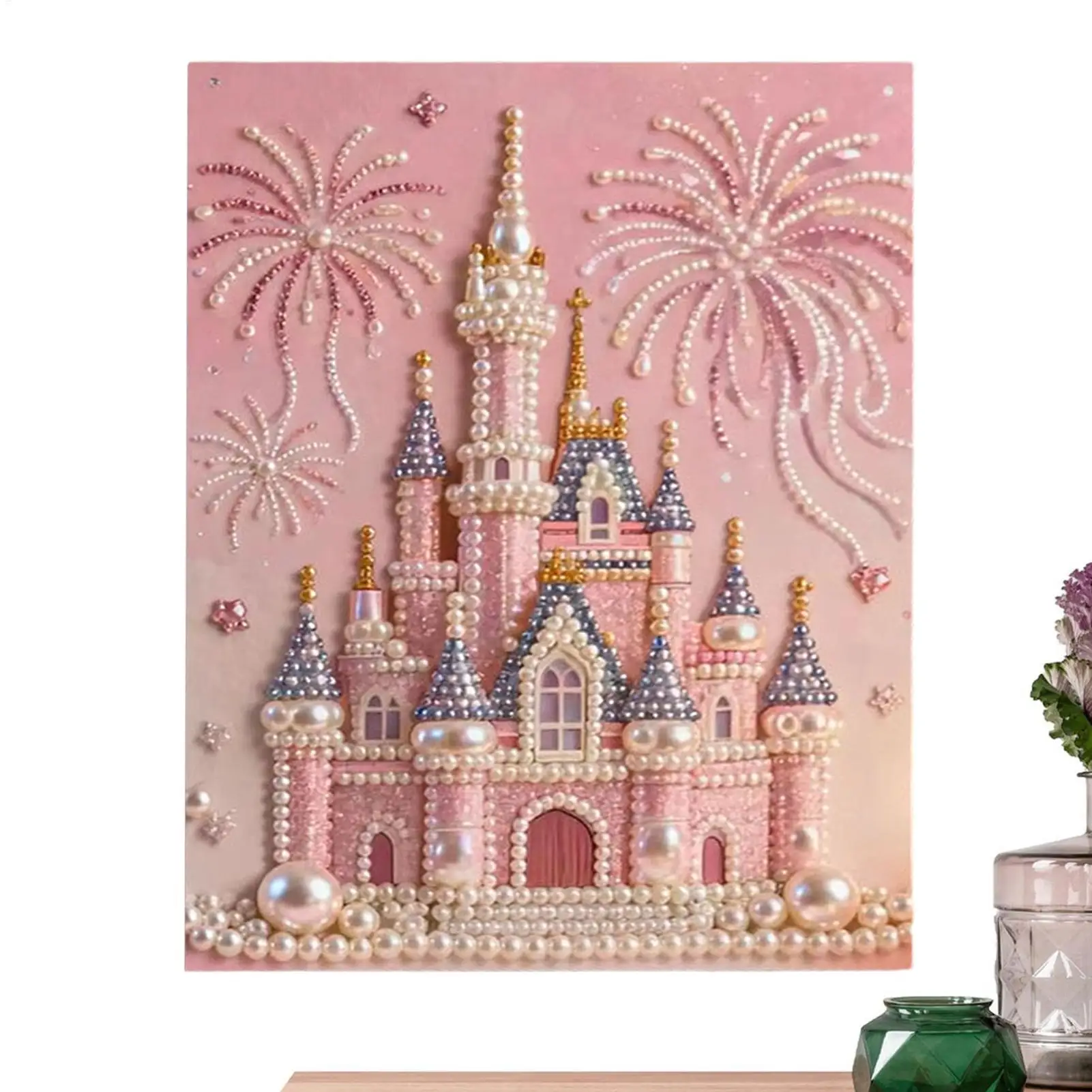 DIY Perlen-Kunst-Set - Schloss-Perlmalerei, Handgemachte Perlmalerei, Perlmalerei-Kit, Schloss-Muster, DIY Perlen-Kunsthandwerk