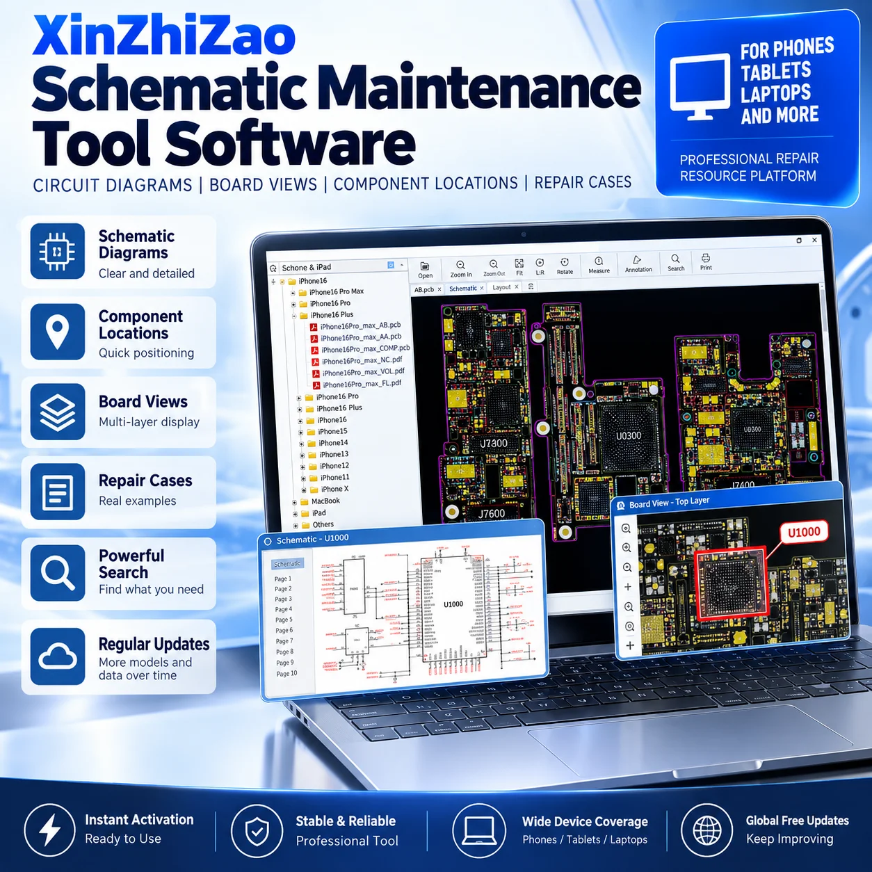 XinZhiZao XZZ Internationales Online-Dongle-Schaltplan- und Boardview-Bitmap-Zeichnungsprogramm für Handy-, iPad- und MacBook-Reparatursoftware – Detail 4