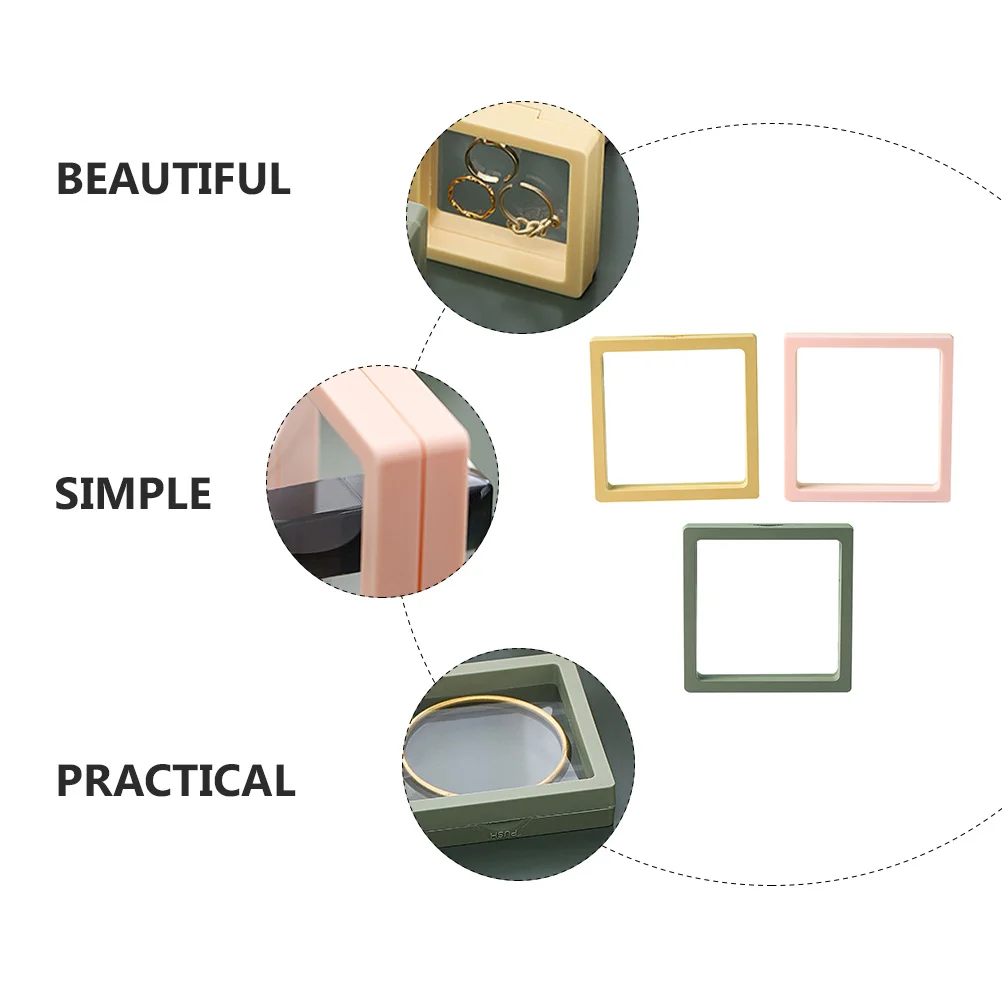 

3pcs Jewelry Box Transparent Storage Display Container For Earrings Necklaces Rings Organizer Stand Creative Practical Desktop