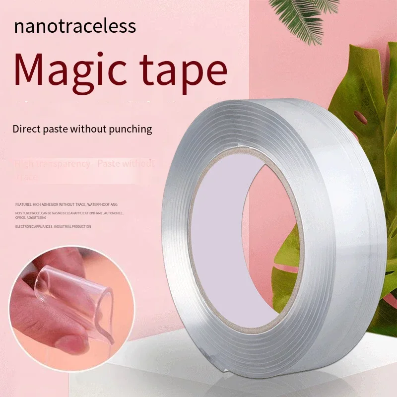 Waterproof Transparent Double-sided Nano Adhesive Tape Reuse Household Adhesive Tape Porcelain Wood Metal Plastic Super Adhesive