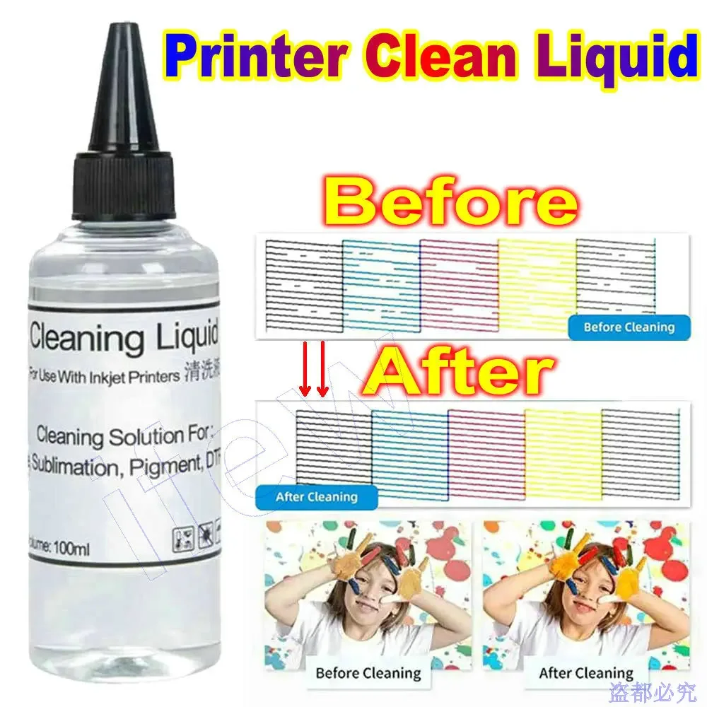 

Printhead DTF Ink Cleaner Cleaning Solution Liquid For DTF (Direct Transfer Film) Printer Printhead Tube Cleaning Liquid 100ml