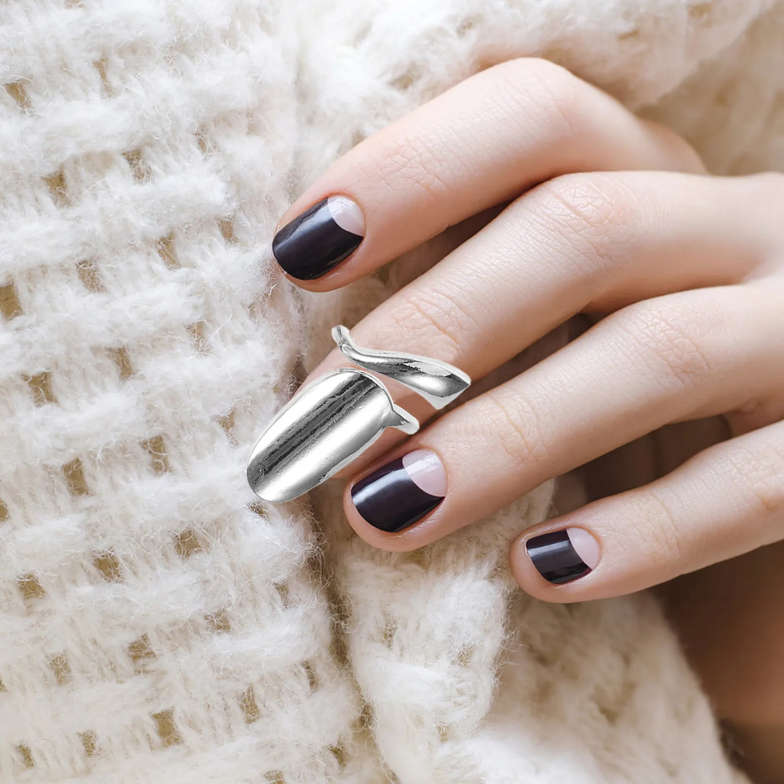 

10Pcs Nail Rings Jewelry - Adjustable Retro Alloy Fingernail Rings for Women Vintage Manicure Protection Cover Easy Wear Finger