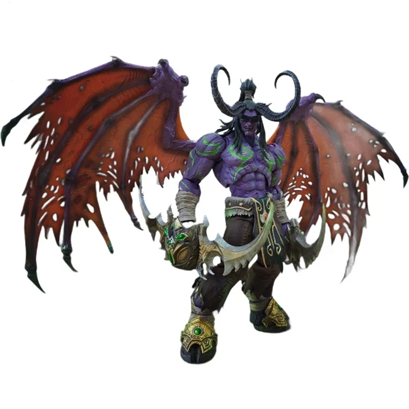 Anime Illidan Stormrage Figures World of Warcraft Save Illidan Game Dolls Action Figures Eyes Luminous Statue Toys Birthday Gift