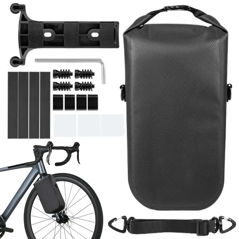

Fork Bags For Bicycles Riding Pannier Waterproof 5.5L Front Fork Pouch Quick Release Waterproof Mountain Road Bikes Shoulder Bag
