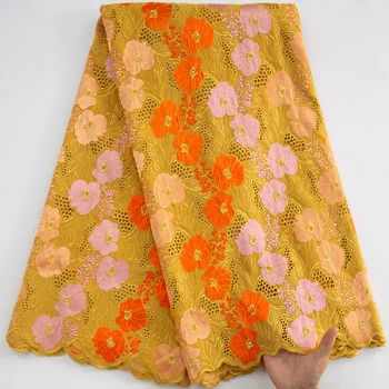 ผ้าลูกไม้ไนจีเรีย2024คุณภาพสูงผ้าฝ้ายออสเตรียปักลายแปลกใหม่ผ้าลูกไม้ voile สวิสแอฟริกันชุด A3513ที่สง่างาม