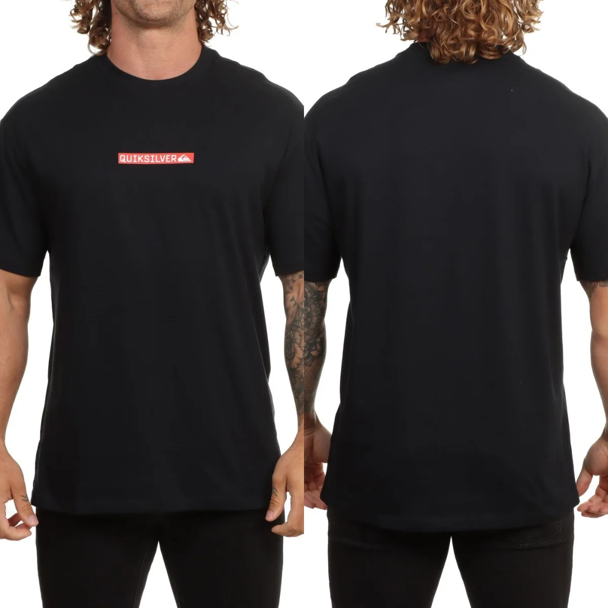 Seltenes Quik Surfing T-Shirt mit silberner Grafik aus Baumwolle, Unisex, Sommer, kurzärmelig, modisches Marken-T-Shirt, luxuriöses, lässiges Vintage-T-Shirt – Detail 6