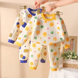 Little Boys 2PCS Sleepwear Autumn Winter Long Sleeve Cartoon Bear Thinken Pullover Elastic Jogger Pants Suit Baby Boys Homewear